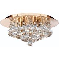 Searchlight Hanna ceiling light with crystal balls, 35 cm gold