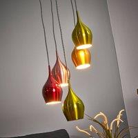 Searchlight Vibrant multi-coloured hanging light, 5-light