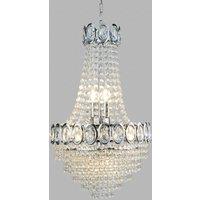 Searchlight Limoges chandelier, glass bead hanging elements