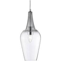 Searchlight Whisk glass pendant lamp with chrome elements