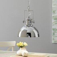Searchlight Metal pendant light, industrial design, chrome-coloured