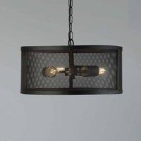 Searchlight Fishnet hanging light made of metal, black 45 cm