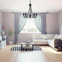 Searchlight Maypole chandelier matt black, 5-bulb