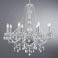 Searchlight Marie Therese chandelier, chrome, eight-bulb