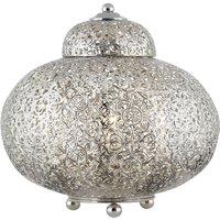 Searchlight Moroccan Fretwork table lamp in glossy nickel