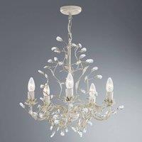Searchlight Almandite chandelier 5-bulb, cream gold