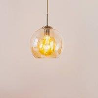 Searchlight Balls hanging light with amber glass sphere 25 cm
