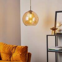 Searchlight Balls hanging light with amber glass sphere 30cm