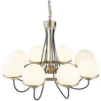 Searchlight Sphere chandelier antique brass with 8 balls