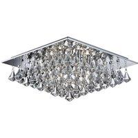 Searchlight Hanna ceiling light with crystal prisms 44 x 44 cm