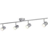 Searchlight Rollo LED ceiling spotlight, four-bulb, chrome