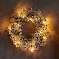 Sirius Alfi LED wreath, green/snowy, 45 cm