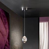 Schuller Valencia LED pendant light Rocio, 1-bulb, metal, glass, chrome