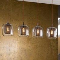 Schuller Valencia Fox pendant light, 4-bulb, double shades, glass