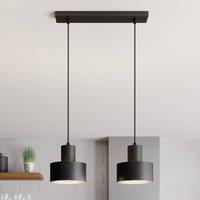 SIGMA Rif pendant light, linear, 2-bulb, black
