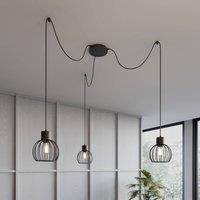 SIGMA Luto 3 hanging light with three cage shades, black