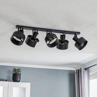 SIGMA Rif 5 ceiling light, 5-bulb, black