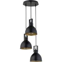 SIGMA Trial pendant light, 3-bulb round black/gold