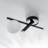 SIGMA Baleo ceiling light, black/opal, 1-bulb