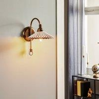 ONLI Rosina wall light, bronze with pink ceramic shade
