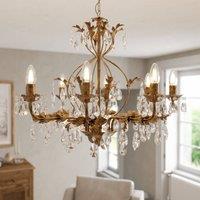 ONLI Teresa chandelier, bronze, crystal, 70 cm, 8 lights