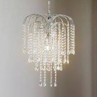 ONLI Pioggia pendant light with crystal rain 40cm chrome