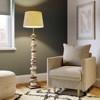 ONLI Vera floor lamp with fabric shade and stone decoration