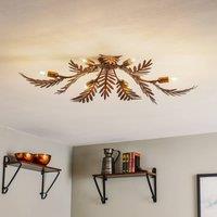 ONLI Felce ceiling lamp in bronze fern design, 105 x 60 cm