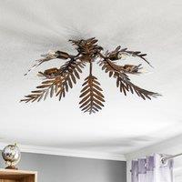 ONLI Felce ceiling light in bronze, fern design, 75 cm