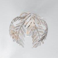 ONLI Felce ceiling light in fern design, ivory, 25 cm