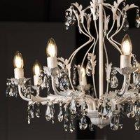 ONLI Crystal chandelier Teresa, ivory, 8-bulb