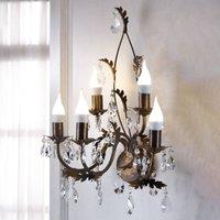 ONLI Teresa crystal wall light, bronze, 5-bulb