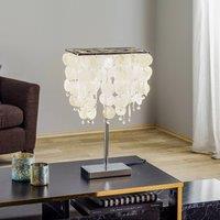 ONLI Makani table lamp, chrome, with shell decoration