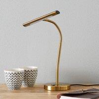 Trio Lighting Curtis flexible LED table lamp, antique brass