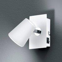 Trio Lighting Narcos white LED wall spotlight with swivelling head