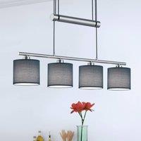 Trio Lighting Grey fabric shades - Garda 4-bulb pendant light