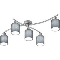 Trio Lighting Ceiling light Garda Five-bulb with grey lampshades