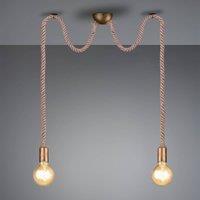 Trio Lighting Rope pendant lamp with a decorative rope, 2-bulb
