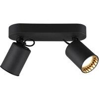 Trio Lighting Pago ceiling spotlight, two-bulb, black