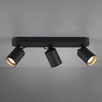 Trio Lighting Pago ceiling spotlight, three-bulb, black
