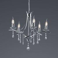 Trio Lighting Lucerna chandelier with glass elements, five-bulb