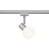 Trio Lighting Track spotlight for DUOline, opal glass, nickel-coloured, E14