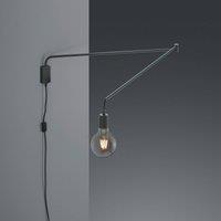 Trio Lighting Line wall light with cable and plug, black