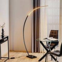 Trio Lighting Bangkok LED arc floor lamp, black matt