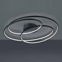 Trio Lighting Gale LED ceiling lamp, 80 cm, matt black