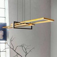 Trio Lighting Salinas LED pendant light, brass-coloured, metal, 110 cm long