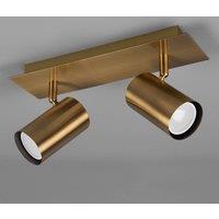 Trio Lighting Marley downlight, antique brass, 2-bulb