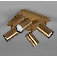 Trio Lighting Marley downlight, antique brass, 4-bulb