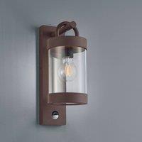 Trio Lighting Sambesi outdoor wall lamp, motion sensor, rust