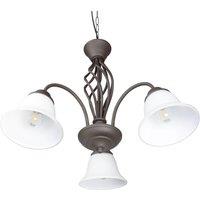 Trio Lighting Rustica hanging light, rust-coloured, three-bulb